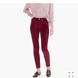 J Crew Velvet Skinny Jeans